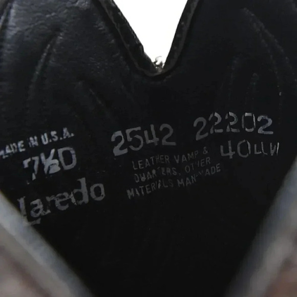 Laredo Dark Cherry Red Leather  Cowboy Boots Western Size 7.5 D - Picture 12 of 16